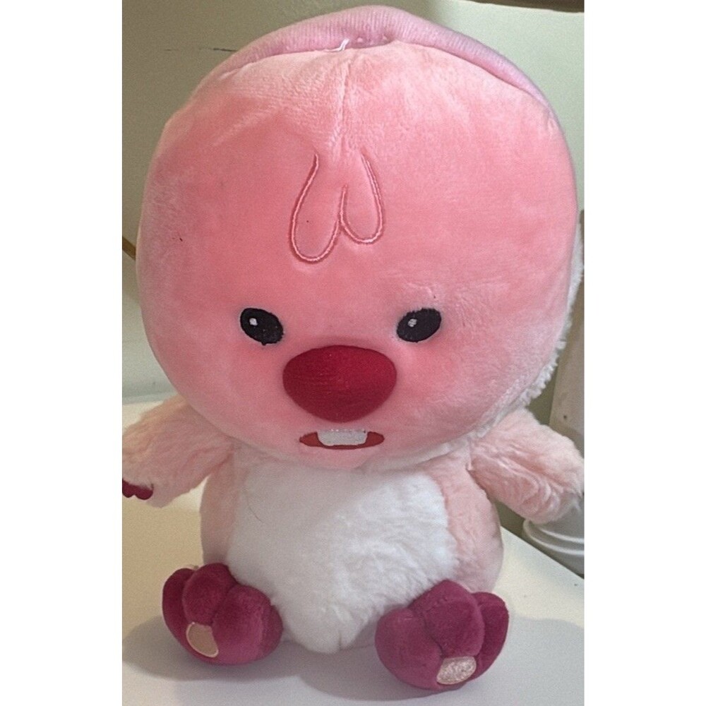 ZANMANG LOOPY Plush Original Standing Pink Beaver Doll Surprised Face Miniso 10”